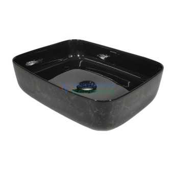 Belmonte Designer Black Wash Basin Thim Rim Glossy Ceramic Battle-04