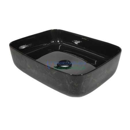 Black Wash Basin Thim Rim Designer Glossy Ceramic Battle-04 - Belmonte