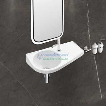 Belmonte Wall Hung Wash Basin Half Stol Platform - White