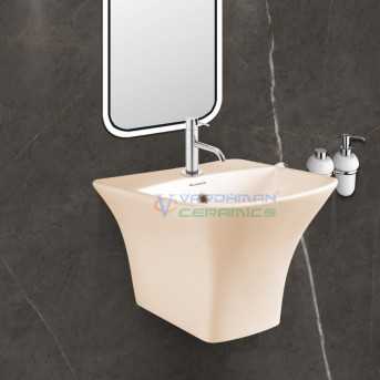 Belmonte Semi Pedestal Wash Basin Kubica - Ivory