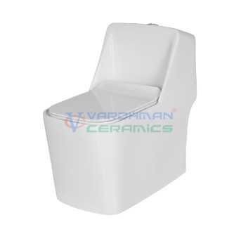 Belmonte One Piece Rimless Flushing Toilet, S-Trap - White