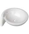 Belmonte Table Top Wash Basin Moon 21 Inch X 18 Inch - White