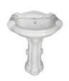 Combo of Belmonte One Piece Water Closet Square S Trap with Sterling Pedestal Wash Basin - White