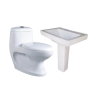 Belmonte One Piece Water Closet Cally S Trap With LCD Pedestal Wash Basin - White