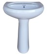 Combo of Belmonte Bathroom Commode Ripone with Cera Pedestal Wash Basin - White