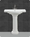 Belmonte Ceramic U Shape Pedestal Wash Basin Counter 30 x 18 Inch White