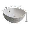 Belmonte Ceramic Designer Table Top Wash Basin White Grey Color Olive-10