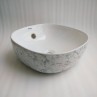 Belmonte Ceramic Designer Table Top Wash Basin White Grey Color Olive-10