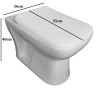 Belmonte Ceramic European Water Closet Commode Toilet EWC S Trap with Seat Cover Square - White