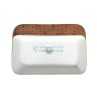 Designer Brick Table Top Basin Ark-02 White & Brown - Belmonte