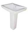 Combo of Belmonte One Piece Water Closet Square with Small LCD Pedestal Wash Basin - White