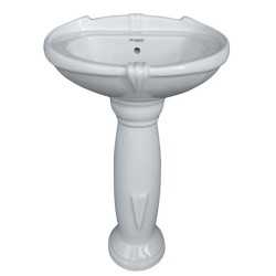 Belmonte Pedestal Wash Basin Aishwarya - White