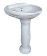 Belmonte Ceramic Pedestal Wash Basin U Shape Aishwarya 22 x 16 Inch White