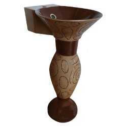 Belmonte Designer Pedestal Wash Basin Dolphin 34 Color - Brown