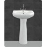 Pedestal Wash Basin Belmonte Cera Set White Ceramic Glossy Finish U Shape 22 x 17 x 35 Inch