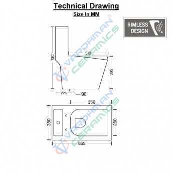 Belmonte Combo Designer Rimless EWC & Standing Wash Basin