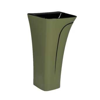 Belmonte Green Color Wash Basin One Piece Designer Black | Floor Mount | Free Standing