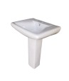 Belmonte Ceramic Rectangle Shape Pedestal Wash Basin Aldus 22 x 18 Inch White