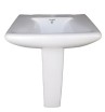 Belmonte Ceramic Rectangle Shape Pedestal Wash Basin Aldus 22 x 18 Inch White