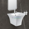 Belmonte Wall Hung Semi Pedestal Wash Basin Kubica - White