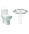 Combo of Belmonte Water Closet Square with Altis Pedestal Wash Basin - Ivory