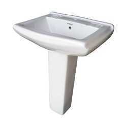 Combo of Belmonte Toilet Seat Square S Trap with Sofia Pedestal Wash Basin - White