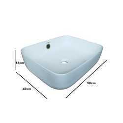 Belmonte Table Top Wash Basin for Bathroom - Battle - White