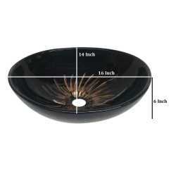 Buy MONTBLANC Ceramic Black Designer Table Top Counter Wash Basin G...