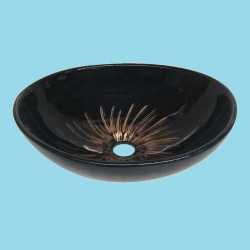 Buy MONTBLANC Ceramic Black Designer Table Top Counter Wash Basin G...