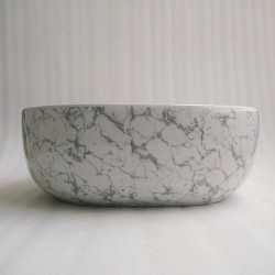 Buy Belmonte Ceramic Designer Table Top Wash Basin White Grey Color...
