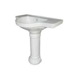 Belmonte Pedestal Wash Basin Counter - White