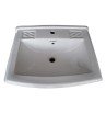 Belmonte Rectangle Shape Half Pedestal Wash Basin Sofia 23 x 18 Inch White Color