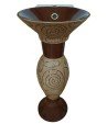 Belmonte Designer Pedestal Wash Basin Dolphin 34 Color - Brown