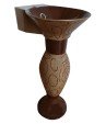 Belmonte Designer Pedestal Wash Basin Dolphin 34 Color - Brown