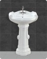 Belmonte Ceramic U Shape Pedestal Wash Basin Sterling 25 x 18 Inch White