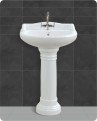 Belmonte Ceramic U Shape Pedestal Wash Basin Vinus 23 x 19 Inch White