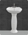 Belmonte Ceramic Pedestal Wash Basin U Shape Aishwarya 22 x 16 Inch White