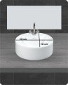 Belmonte Table Top Wash Basin Round 16 Inch X 16 Inch - White