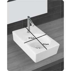 Buy Belmonte Table Top Wash Basin Vega 10 Inch X 15 Inch - White On...