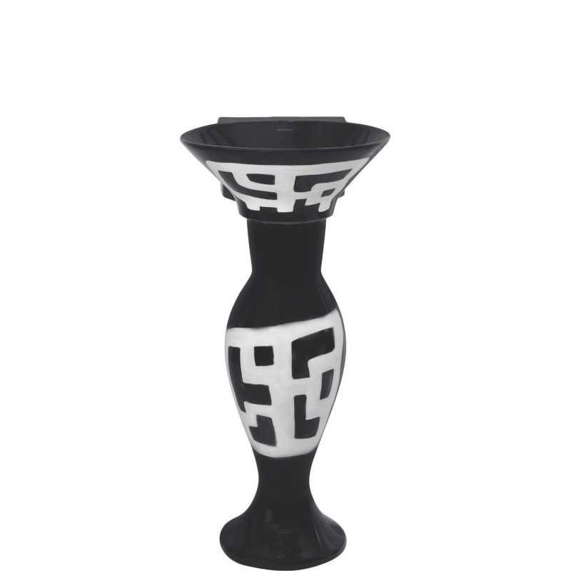 Belmonte Designer Pedestal Wash Basin Dolphin 31 Color - White & Black