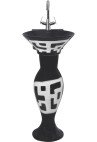 Belmonte Designer Pedestal Wash Basin Dolphin 31 Color - White & Black