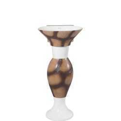 Belmonte Designer Pedestal Wash Basin Dolphin 18 Color - Brown & White