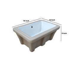 Buy Belmonte Under Counter Ceramic Laboratory Sink 18 x 12 x 8 Inch...