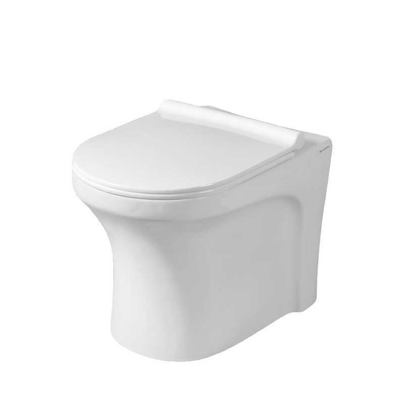 Belmonte Ceramic Floor Mounted Western Commode Toilet EWC S Trap Retro White