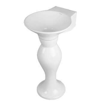 Buy Belmonte Dolphin Set Pedestal Wash Basin | Wall Mount | Ceramic...