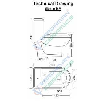 Buy Belmonte Floor Mounted S Trap 225mm / 9 Inch Western Water Clos...