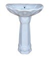 Belmonte Ceramic U Shape Pedestal Wash Basin Lotus 23 x 17 Inch White