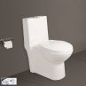 Belmonte Ceramic Floor Mounted Rimless One Piece Western Toilet Retro S Trap 12 Inch White