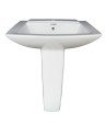 Belmonte Ceramic Rectangle Shape Pedestal Wash Basin Altis 23 x 17 Inch White