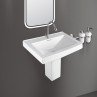 Belmonte Rectangle Shape Half Pedestal Wash Basin LCD 26 x 18 Inch White Color